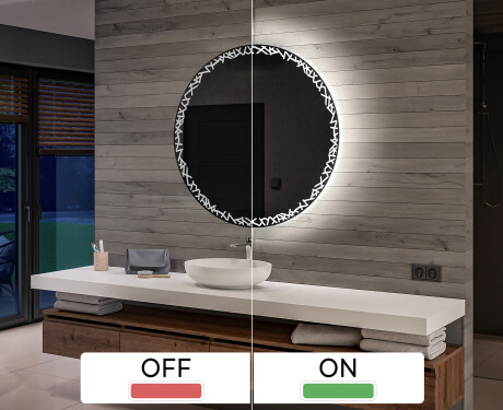 Nástenne okrúhle zrkadlo do kupelne s osvetlenim LED s batériovým L115 #3