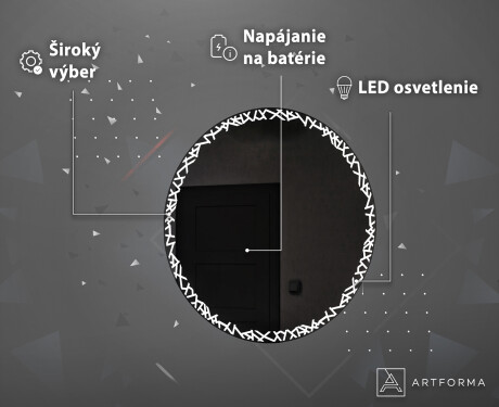 Nástenne okrúhle zrkadlo do kupelne s osvetlenim LED s batériovým L115 #4