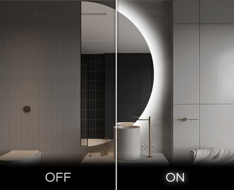 Moderné LED Polokruhové Zrkadlo - Štýlové Osvetlenie pre Kúpeľňu A221 #3