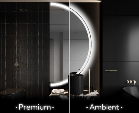Moderné LED Polokruhové Zrkadlo - Štýlové Osvetlenie pre Kúpeľňu A222