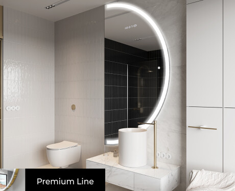 Moderné LED Polokruhové Zrkadlo - Štýlové Osvetlenie pre Kúpeľňu A222 #4