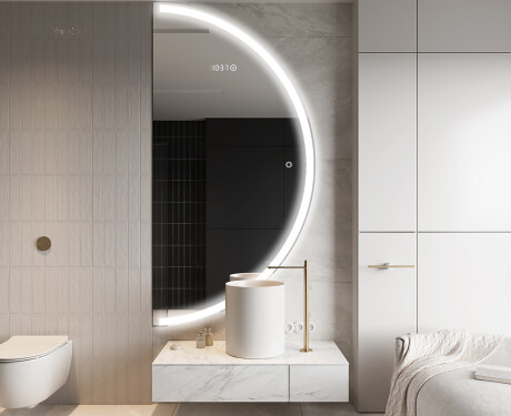 Moderné LED Polokruhové Zrkadlo - Štýlové Osvetlenie pre Kúpeľňu A222 #9