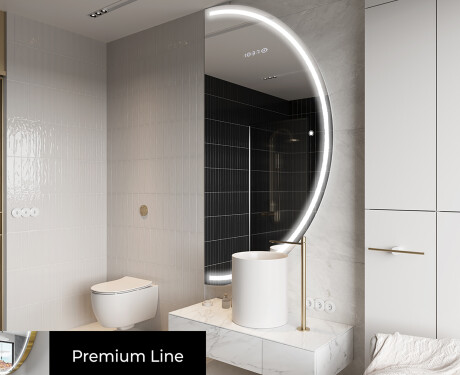Moderné LED Polokruhové Zrkadlo - Štýlové Osvetlenie pre Kúpeľňu A223 #4