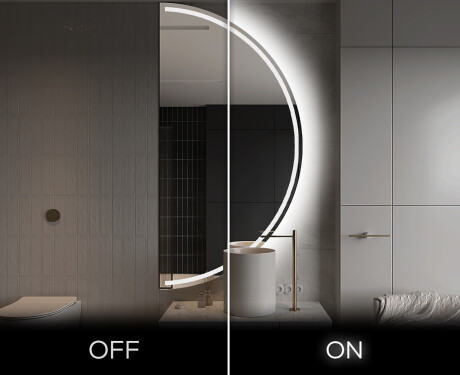 Moderné LED Polokruhové Zrkadlo - Štýlové Osvetlenie pre Kúpeľňu A223 #3