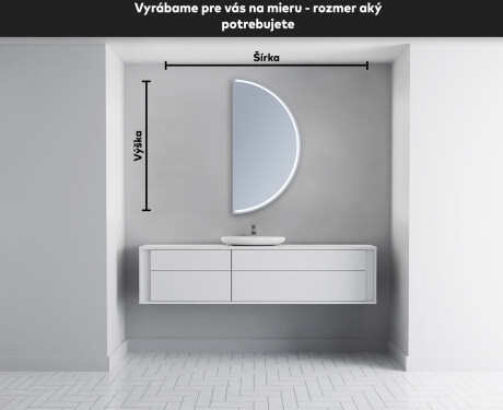 Moderné LED Polokruhové Zrkadlo - Štýlové Osvetlenie pre Kúpeľňu A223 #4