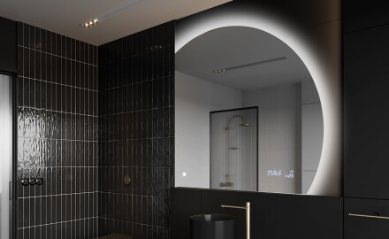 Moderné LED Polokruhové Zrkadlo - Štýlové Osvetlenie pre Kúpeľňu Q221
