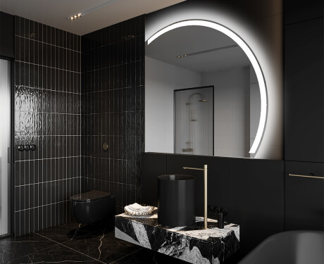Moderné LED Polokruhové Zrkadlo - Štýlové Osvetlenie pre Kúpeľňu Q222