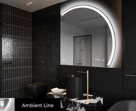 Moderné LED Polokruhové Zrkadlo - Štýlové Osvetlenie pre Kúpeľňu Q222 #3