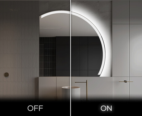 Moderné LED Polokruhové Zrkadlo - Štýlové Osvetlenie pre Kúpeľňu Q222 #3