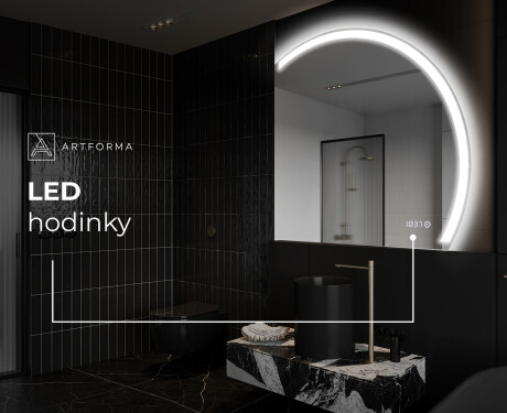 Moderné LED Polokruhové Zrkadlo - Štýlové Osvetlenie pre Kúpeľňu Q222 #9
