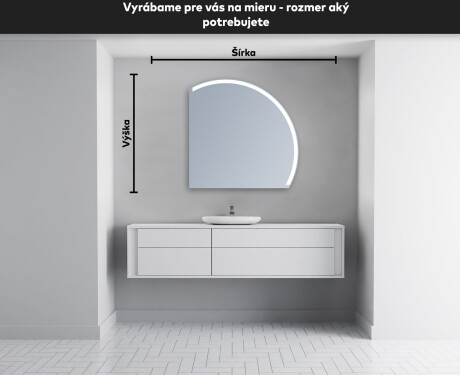 Moderné LED Polokruhové Zrkadlo - Štýlové Osvetlenie pre Kúpeľňu Q222 #4