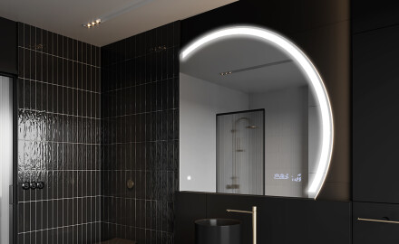 Moderné LED Polokruhové Zrkadlo - Štýlové Osvetlenie pre Kúpeľňu Q222