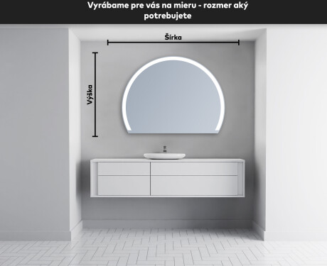 Moderné LED Polokruhové Zrkadlo - Štýlové Osvetlenie pre Kúpeľňu W222 #4