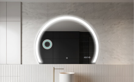 Moderné LED Polokruhové Zrkadlo - Štýlové Osvetlenie pre Kúpeľňu W222