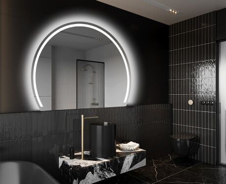 Moderné LED Polokruhové Zrkadlo - Štýlové Osvetlenie pre Kúpeľňu W223