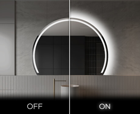 Moderné LED Polokruhové Zrkadlo - Štýlové Osvetlenie pre Kúpeľňu W223 #3