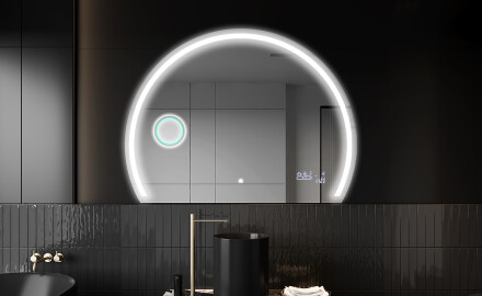 Moderné LED Polokruhové Zrkadlo - Štýlové Osvetlenie pre Kúpeľňu W223