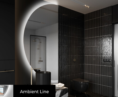 Moderné LED Polokruhové Zrkadlo - Štýlové Osvetlenie pre Kúpeľňu D221