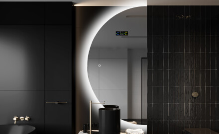 Moderné LED Polokruhové Zrkadlo - Štýlové Osvetlenie pre Kúpeľňu D221