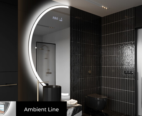 Moderné LED Polokruhové Zrkadlo - Štýlové Osvetlenie pre Kúpeľňu D222 #3