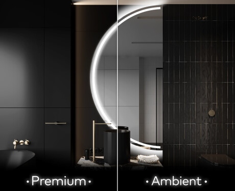 Moderné LED Polokruhové Zrkadlo - Štýlové Osvetlenie pre Kúpeľňu D223