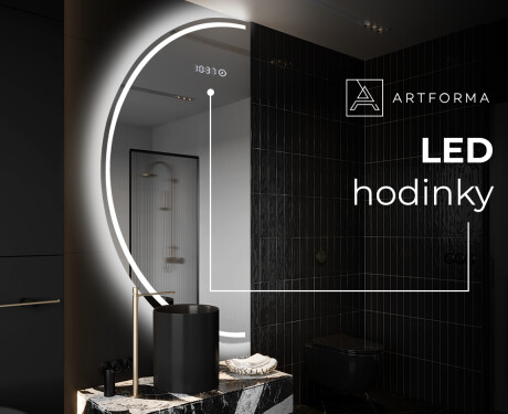 Moderné LED Polokruhové Zrkadlo - Štýlové Osvetlenie pre Kúpeľňu D223 #7