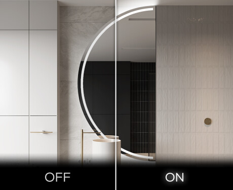 Moderné LED Polokruhové Zrkadlo - Štýlové Osvetlenie pre Kúpeľňu D223 #3
