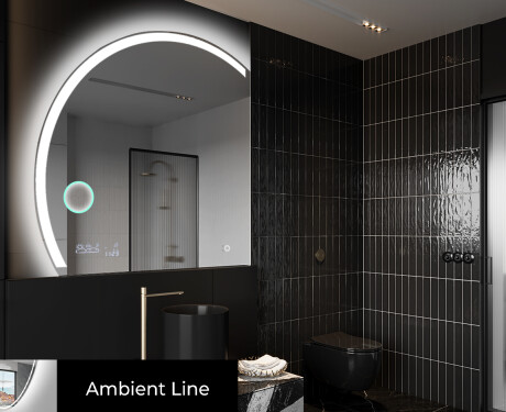 Moderné LED Polokruhové Zrkadlo - Štýlové Osvetlenie pre Kúpeľňu X222 #3