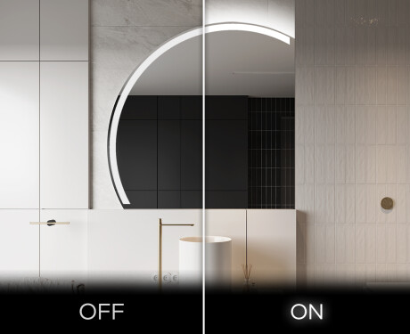 Moderné LED Polokruhové Zrkadlo - Štýlové Osvetlenie pre Kúpeľňu X222 #3