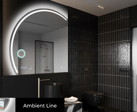 Moderné LED Polokruhové Zrkadlo - Štýlové Osvetlenie pre Kúpeľňu X223 #3