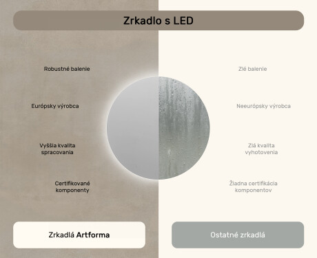 Nástenne zrkadlo okrúhle do kupelne 80cm so studenou farbou LED 7000K, teplou farbou 3000K alebo neutrálnou farbou 4500K #6