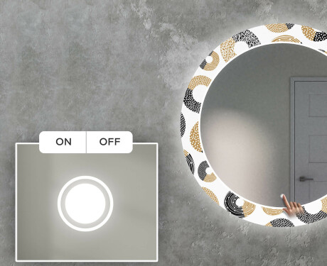 Okrúhle dekoratívne zrkadlo s LED podsvietením do obývacej izby - Donuts #4