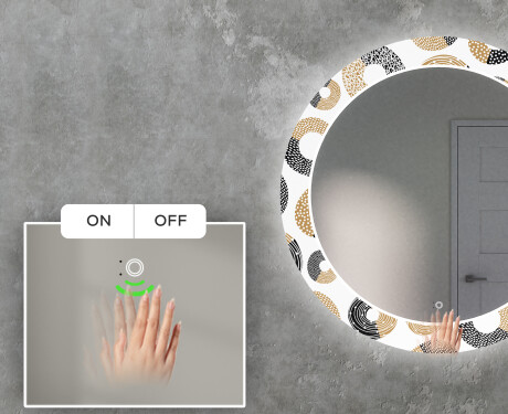 Okrúhle dekoratívne zrkadlo s LED podsvietením do obývacej izby - Donuts #5