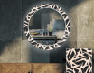 Okrúhle ozdobne podsvietene zrkadlo do obývačky - Lines