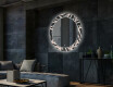 Okrúhle dekoratívne zrkadlo s LED podsvietením do obývacej izby - Lines #2