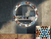 Okrúhle ozdobne podsvietene zrkadlo do obývačky - Color Triangles #1