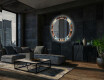 Okrúhle dekoratívne zrkadlo s LED podsvietením do obývacej izby - Color Triangles #10