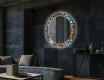 Okrúhle dekoratívne zrkadlo s LED podsvietením do obývacej izby - Color Triangles #2