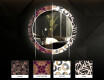 Okrúhle ozdobne podsvietene zrkadlo do obývačky - Color Triangles #5
