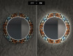Okrúhle dekoratívne zrkadlo s LED podsvietením do obývacej izby - Color Triangles #6