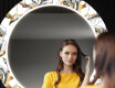 Dekoratívne okrúhle zrkadlo do chodbys osvetlenim - Golden Flowers #12
