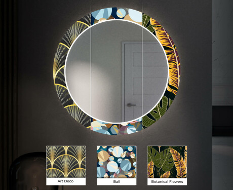 Okrúhle dekoratívne zrkadlo s LED podsvietením do predsiene - Autumn Jungle #6