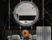 Okrúhle dekoratívne zrkadlo s LED podsvietením do obývacej izby - Black and white mosaic #1