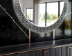 Okrúhle dekoratívne zrkadlo s LED podsvietením do obývacej izby - Black and white mosaic #9