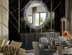 Okrúhle dekoratívne zrkadlo s LED podsvietením do obývacej izby - Black and white mosaic #2