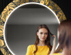 Dekoratívne okrúhle zrkadlo do chodbys osvetlenim - Ancient Pattern #12