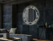 Okrúhle dekoratívne zrkadlo s LED podsvietením do obývacej izby - Dotted Triangles #2
