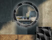 Moderne okrúhle ozdobné zrkadlo LED do obývačky - Dandelion