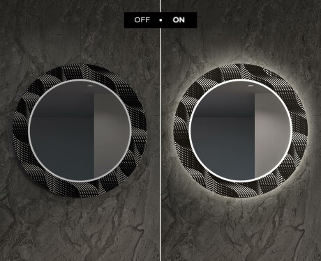 Moderne okrúhle ozdobné zrkadlo LED do obývačky - Dandelion #7