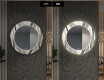 Dekoratívne okrúhle zrkadlo do chodbys osvetlenim - Waves #7